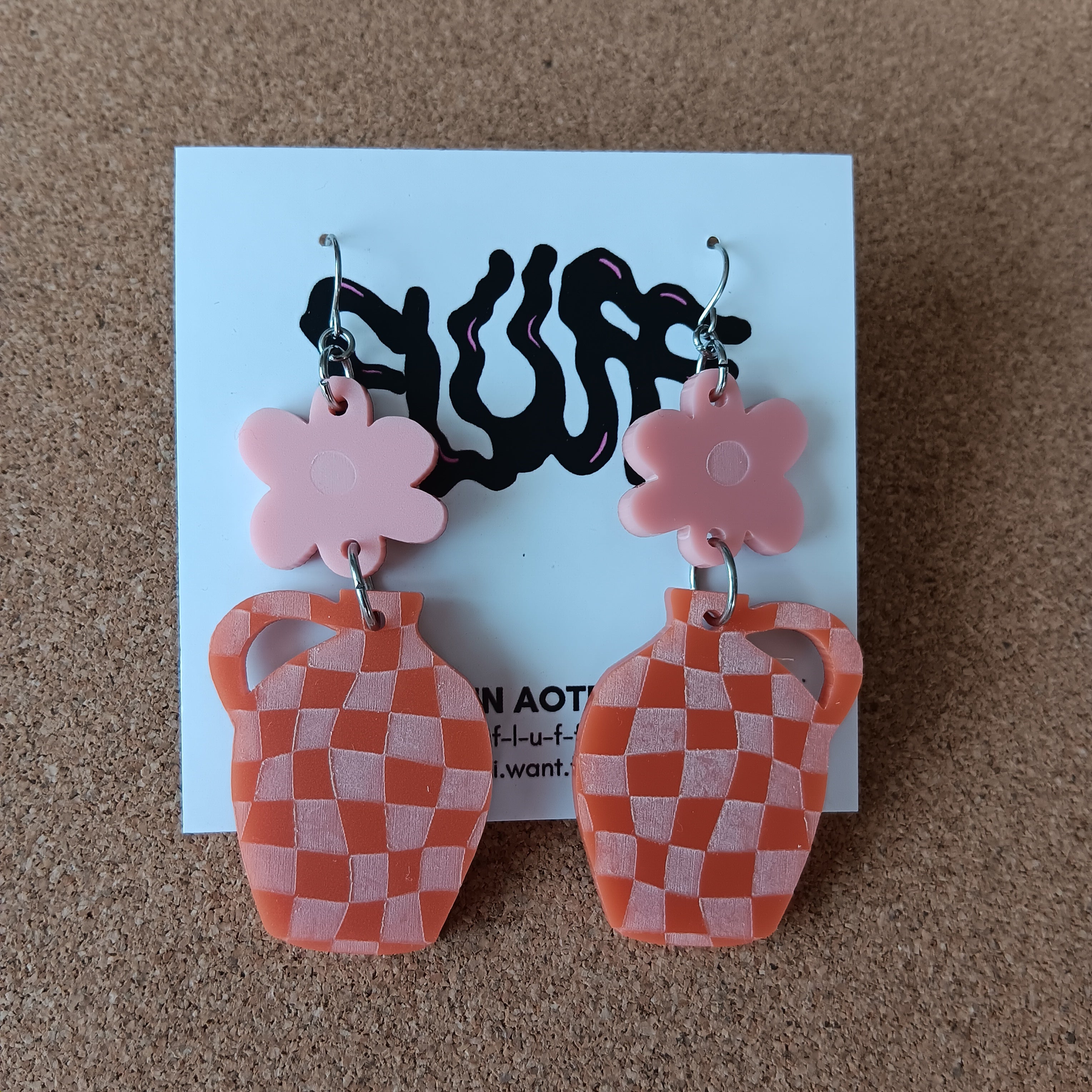 BUD and JUG EARRINGS - CHECKERED