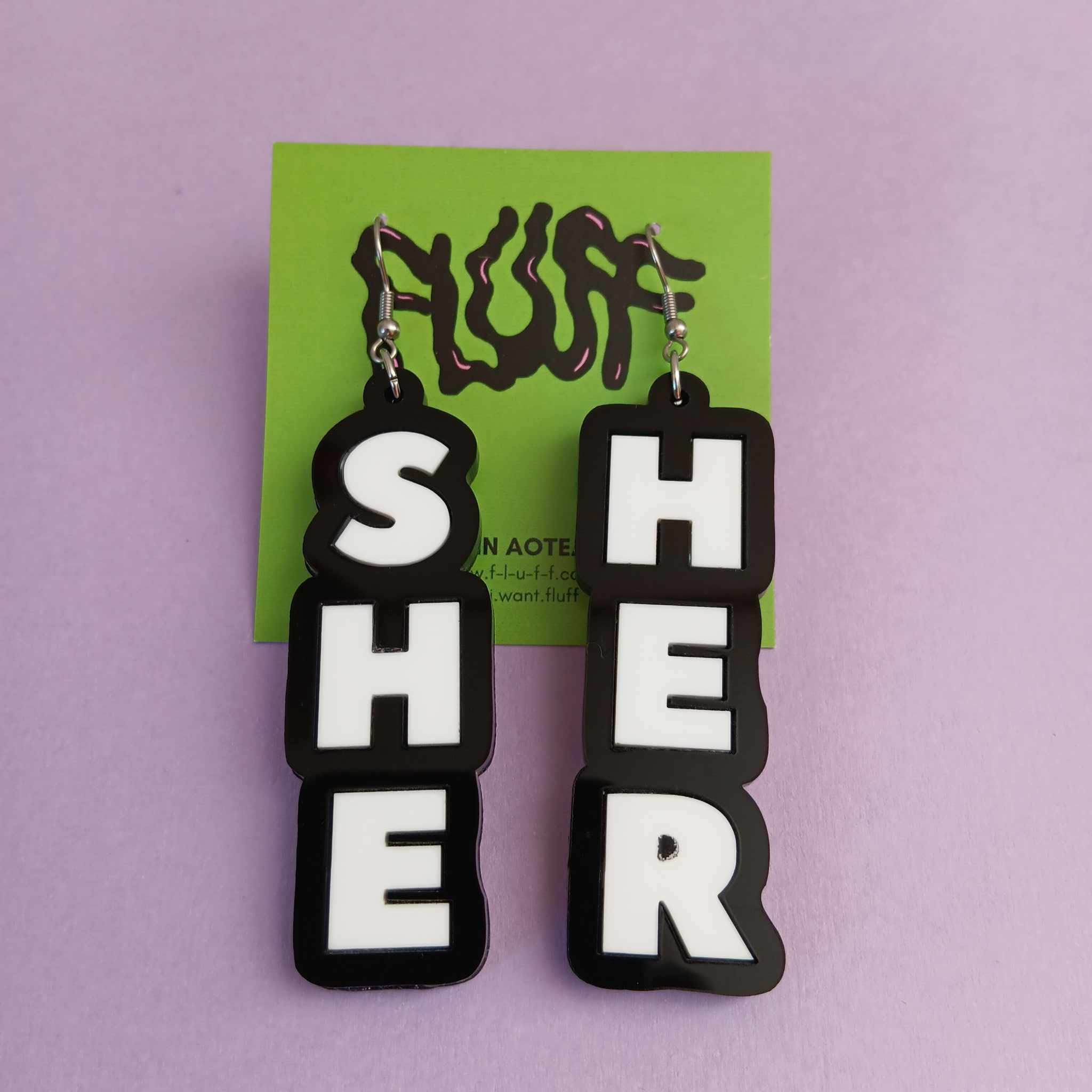 POP PRONOUN EARRINGS - SHE/HER