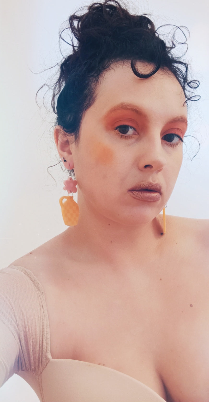 BUD and JUG EARRINGS - CHECKERED BRIGHTS